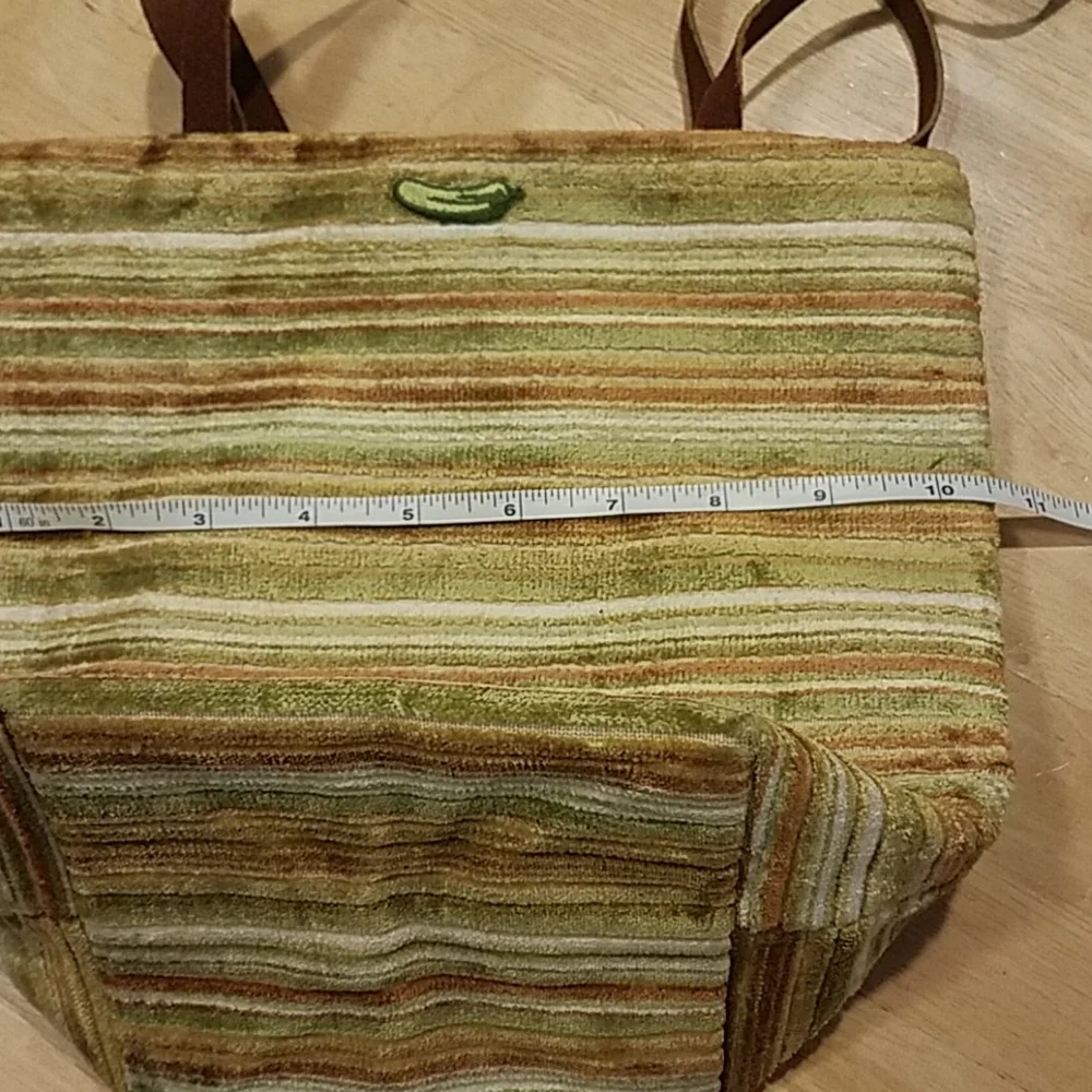 Viv Pickle neutral striped custom handmade tote shoulder bag